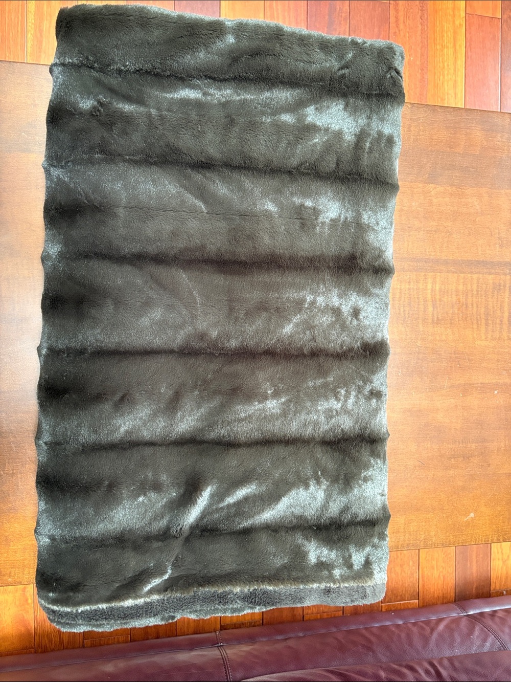 Indigo Plush Faux Fur Throw Blanket - Dark Brown
